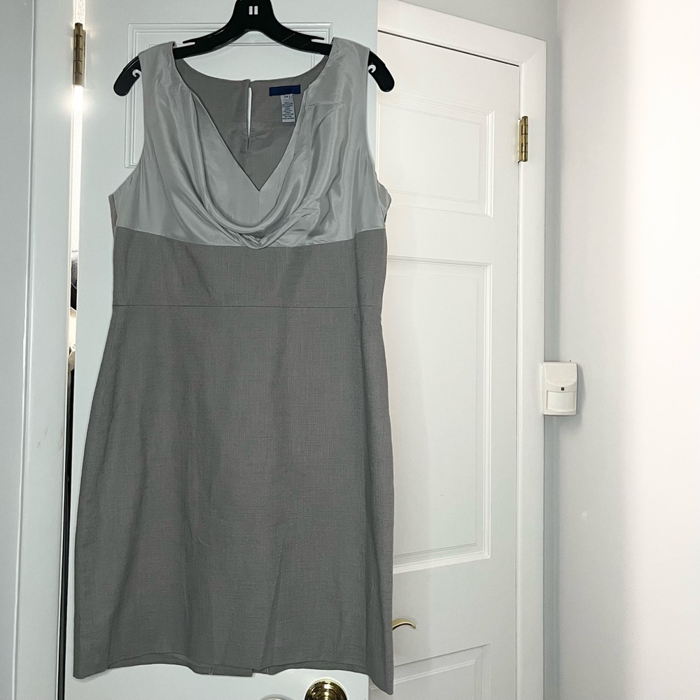 J. Crew Two-Tone Gray Midi Business Casual Dress